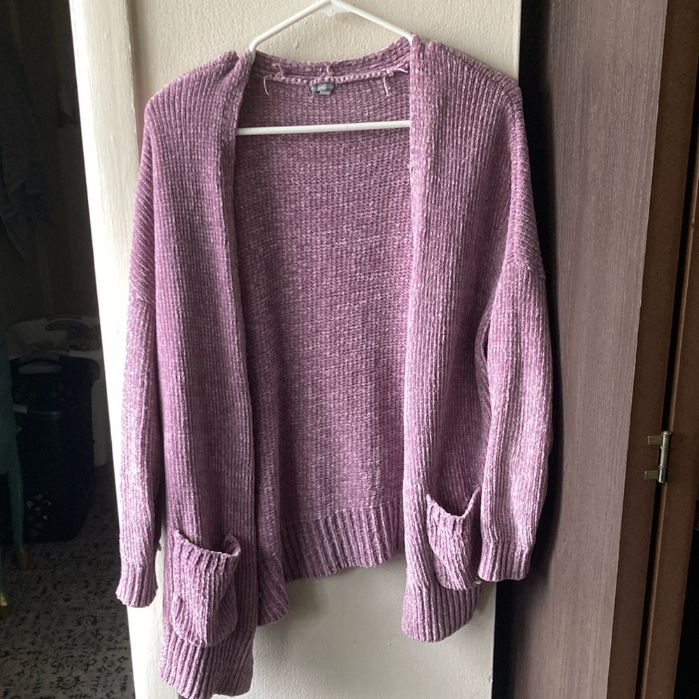 Charlotte Russe purple chenille cardigan